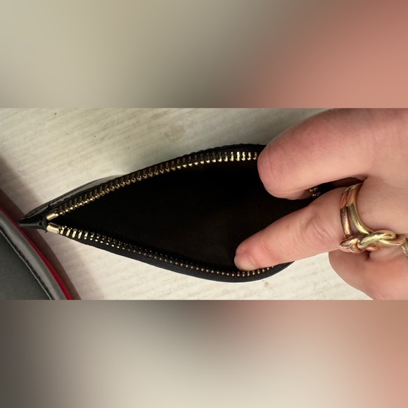 Love Moschino Black Leather Bag Organizer/Pouch Chain Zipper:  Makeup, Etc., NNT - Picture 3 of 6